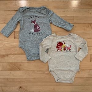 Baby Gap organic girls size 6-12 months & Garaninals 6-9 long sleeve bodysuits